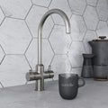 Design Swan Neck 3 in 1 Brushed Nickel Boiling Hot Water Tap