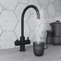 Design Swan Neck 3 in 1 Matt Black Boiling Hot Water Tap