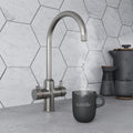Design+ Swan Neck 4 in 1 Brushed Nickel Boiling Hot Water Tap