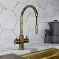 Design+ Flex 4 in 1 Aged Brass Boiling Hot Water Tap