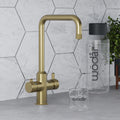 Design+ Square 4 in 1 Brushed Brass Boiling Hot Water Tap