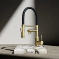 Wodar Dual Flex Hose Kitchen Sink Mixer Brushed Brass