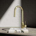 Wodar Fusion Hidden Pull Out Kitchen Sink Mixer Brushed Brass