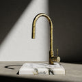 Wodar Fusion Hidden Pull Out Kitchen Sink Mixer Aged Brass