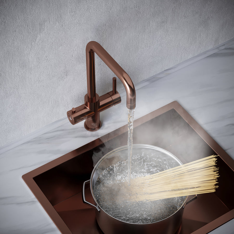 Design 3 in 1 Brushed Copper Boiling Hot Water Tap