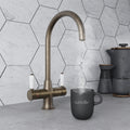 Holborn Traditional 3 in 1 Dark Brass White Handle Boiling Hot Water Tap
