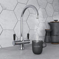Holborn Traditional 3 in 1 Chrome Black Handle Boiling Hot Water Tap