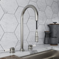 Knightsbridge Deck Mount Traditional 4 in 1 Pull Out Brushed Nickel White Handle Boiling Hot Water Tap
