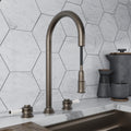 Knightsbridge Deck Mount Traditional 4 in 1 Pull Out Dark Brass White Handle Boiling Hot Water Tap