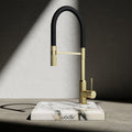 Wodar Lux Flex Hose Kitchen Sink Mixer Brushed Brass
