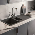Wodarmite Granite Composite Inset 1.5 Bowl & Drainer - Grey