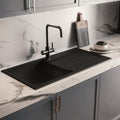 Wodarmite Granite Composite Single Bowl & Drainer - Black