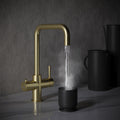 Design 3 in 1 Brushed Brass Boiling Hot Water Tap