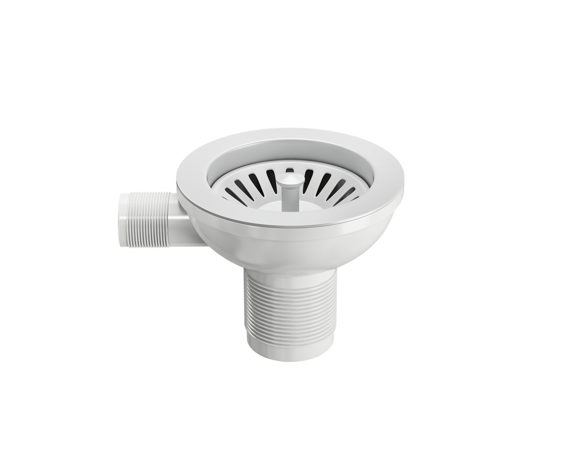 Wodar 90mm kitchen strainer waste with rectangular overflow plate Ma
