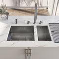 Kubik Stainless Steel 450 + 240 Undermount Set - Brushed Nickel / Steel
