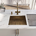 Wodar Kubik Stainless Steel 450 x 450 Single Bowl & Waste - Aged Brass