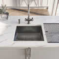 Wodar Kubik Stainless Steel 450 x 450 Single Bowl & Waste - Brushed Nickel / Steel