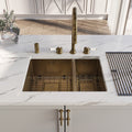 Wodar Kubik Stainless Steel 1.5 Bowl Sink 600 × 450 - Aged Brass