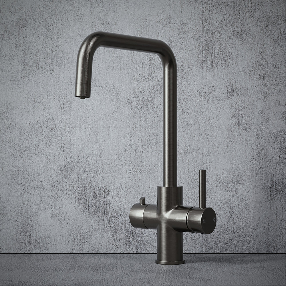 Design+ 4 in 1 Brushed Steel Boiling Hot Water Tap