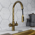 Design+ Pro Pull 4 in 1 Aged Brass Boiling Hot Water Tap
