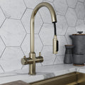 Design+ Pro Pull 4 in 1 Dark Brass Boiling Hot Water Tap