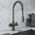 Design+ Pro Pull 4 in 1 Gun Metal Grey Boiling Hot Water Tap