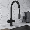 Design+ Pro Pull 4 in 1 Matt Black Boiling Hot Water Tap