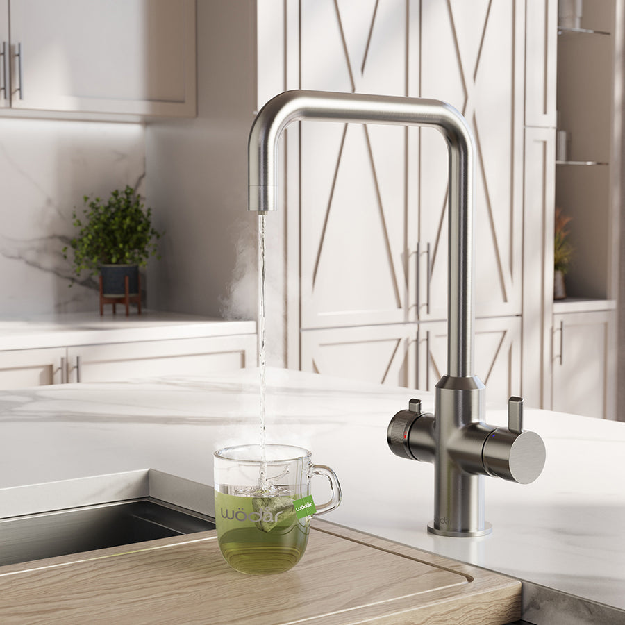 Design Square 3 in 1 Brushed Nickel Boiling Hot Water Tap