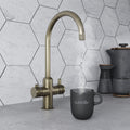Design+ Round 4 in 1 Dark Brass Boiling Hot Water Tap