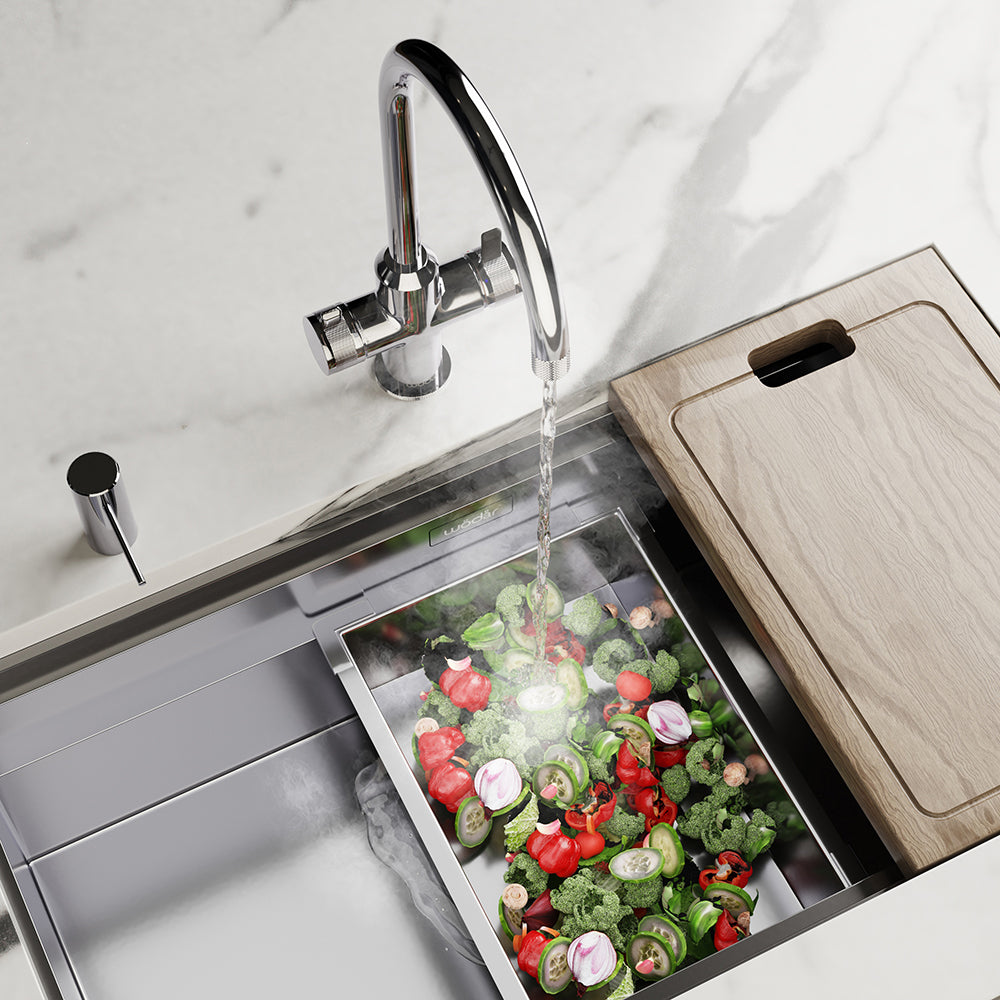 Design+ Swan 4 in 1 Chrome Boiling Hot Water Tap