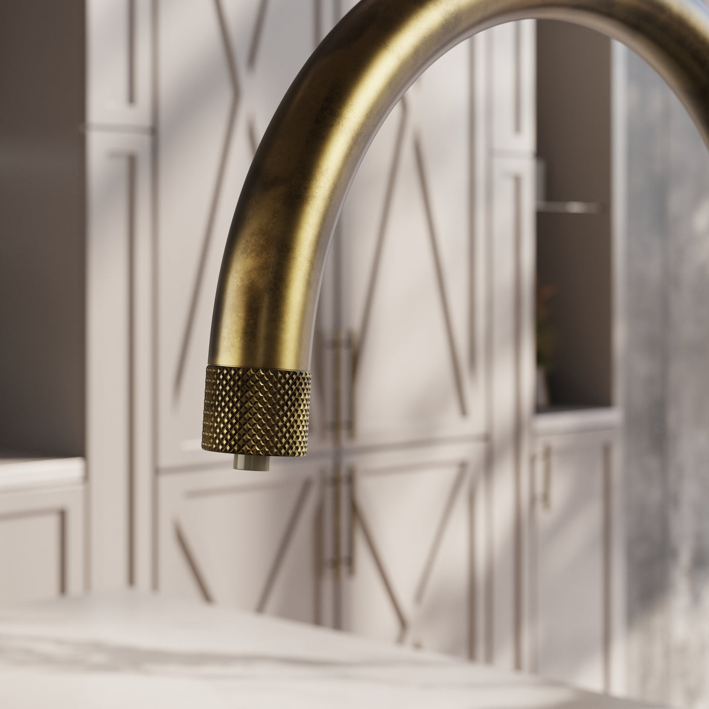 Design+ Swan Neck 4 in 1 Aged Brass Boiling Hot Water Tap – Wodar