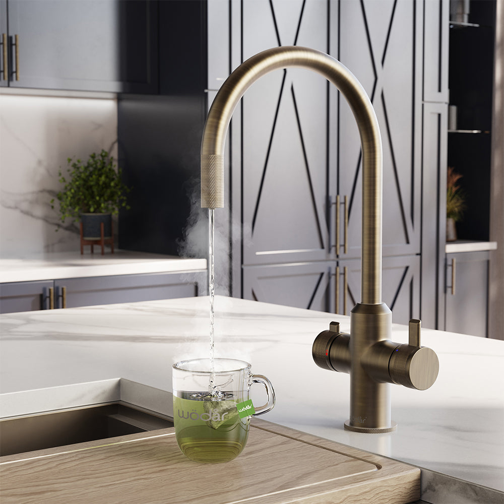 Design+ Flex 4 in 1 Dark Brass Boiling Hot Water Tap
