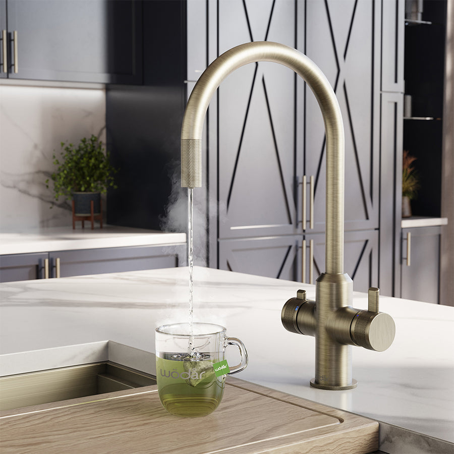 Design+ Flex 4 in 1 Dark Brass Boiling Hot Water Tap