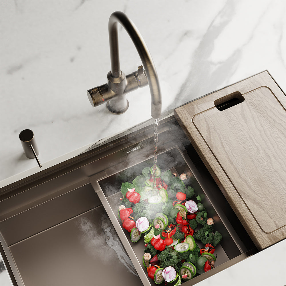 Design+ Flex 4 in 1 Dark Brass Boiling Hot Water Tap