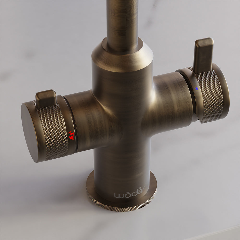 Design+ Flex 4 in 1 Dark Brass Boiling Hot Water Tap