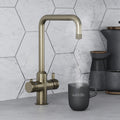 Design+ Square 4 in 1 Dark Brass Boiling Hot Water Tap
