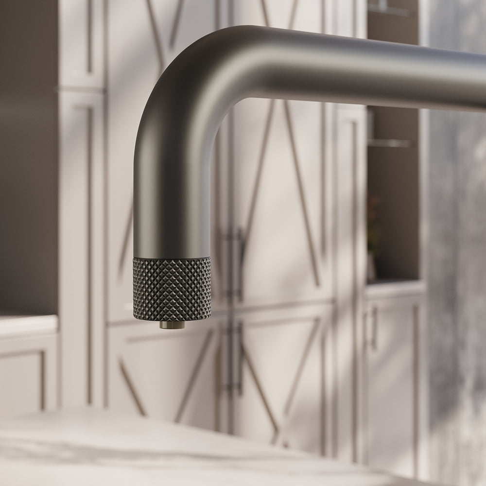 Design+ Square 4 in 1 Gun Metal Grey Boiling Hot Water Tap