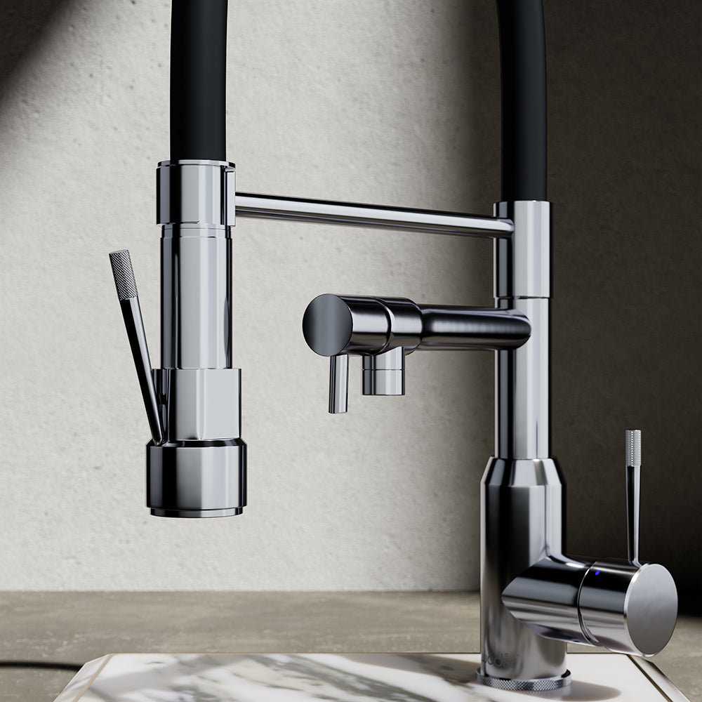 Wodar Dual Flex Hose Kitchen Sink Mixer Chrome
