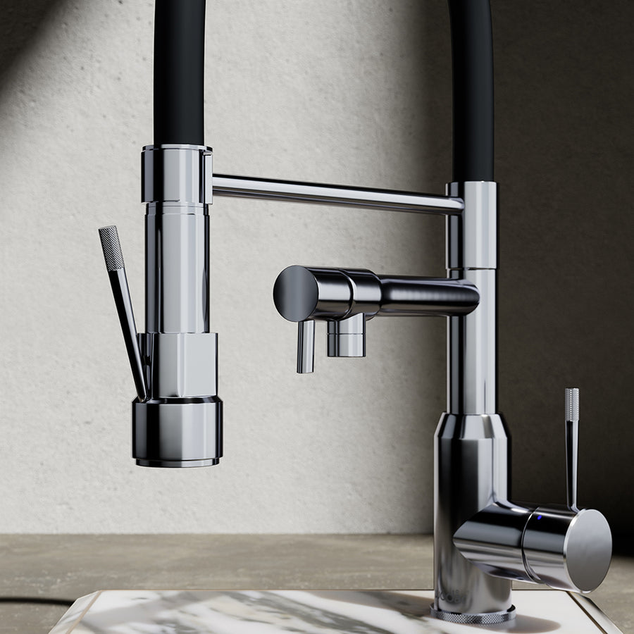 Wodar Dual Flex Hose Kitchen Sink Mixer Chrome