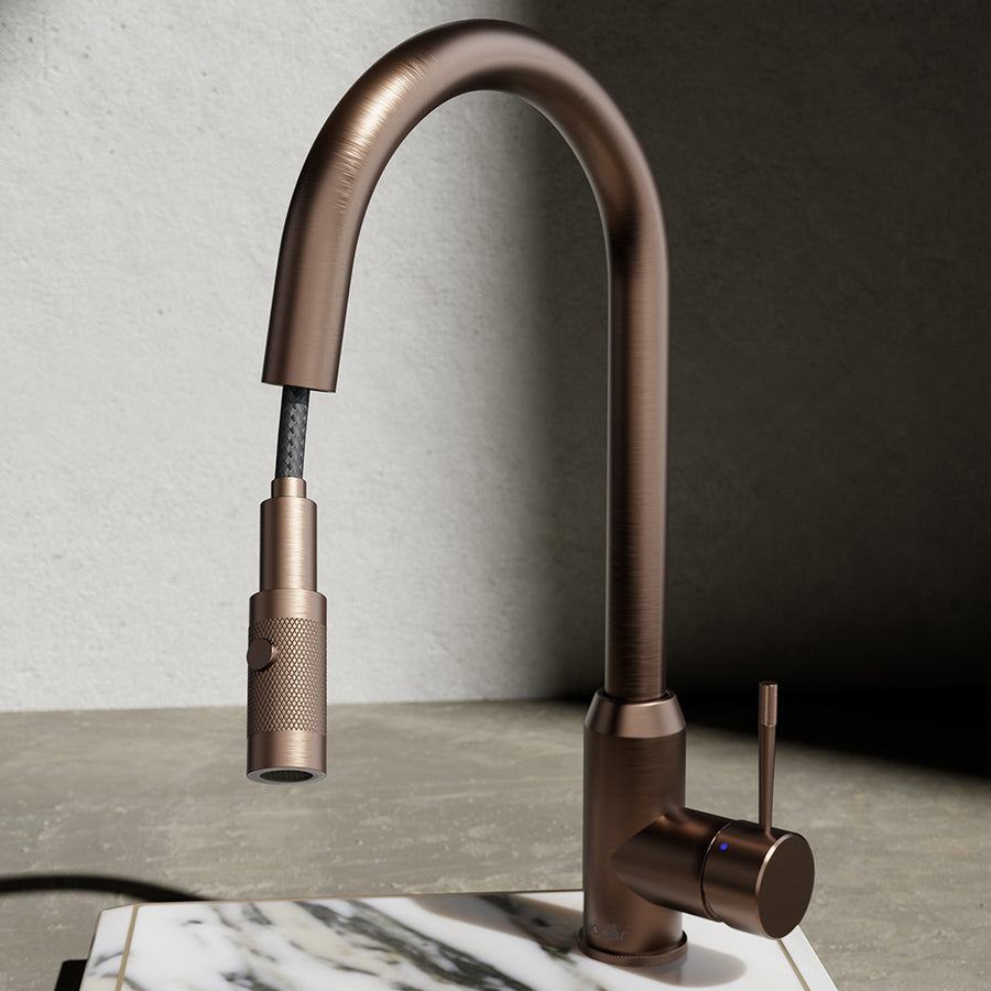 Wodar Flex Pull Out Kitchen Sink Mixer Brushed Copper