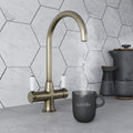 Holborn Traditional 3 in 1 Dark Brass White Handle Boiling Hot Water Tap