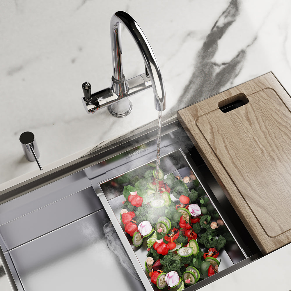 Holborn Traditional 3 in 1 Chrome Black Handle Boiling Hot Water Tap