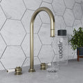 Knightsbridge Deck Mount Traditional 4 in 1 Pull Out Dark Brass White Handle Boiling Hot Water Tap