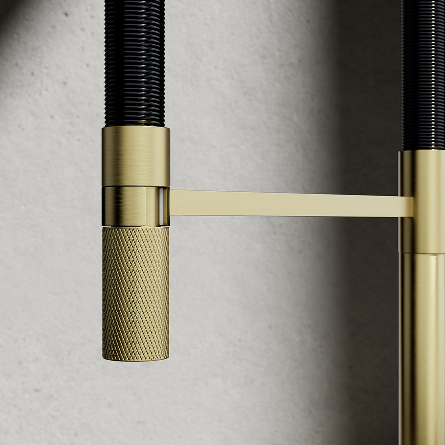 Wodar Lux Flex Hose Kitchen Sink Mixer Brushed Brass