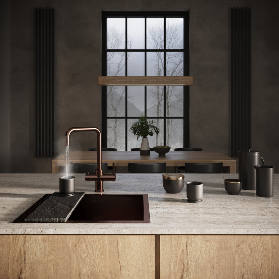 Design+ 4 in 1 Brushed Copper Boiling Hot Water Tap