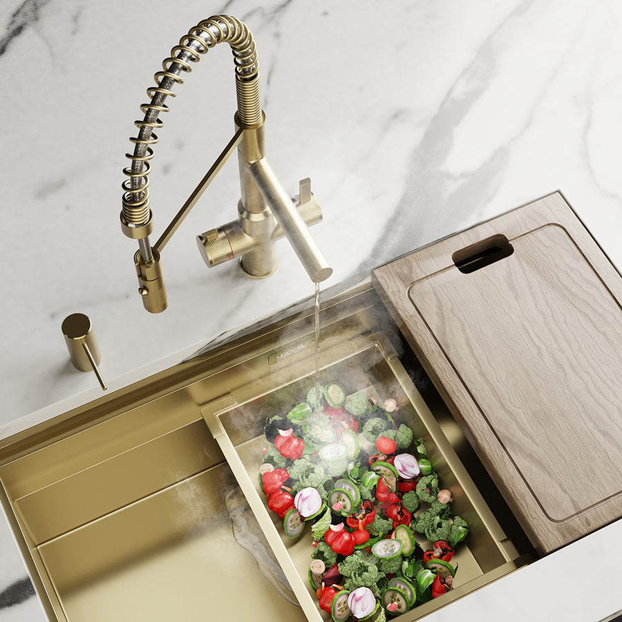 Wodar Integrated Soap Dispenser - Brushed Brass