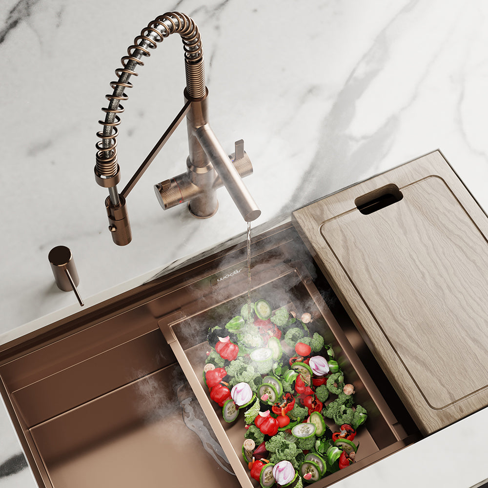 Pro Flex 3 in 1 Brushed Copper Boiling Hot Water Tap