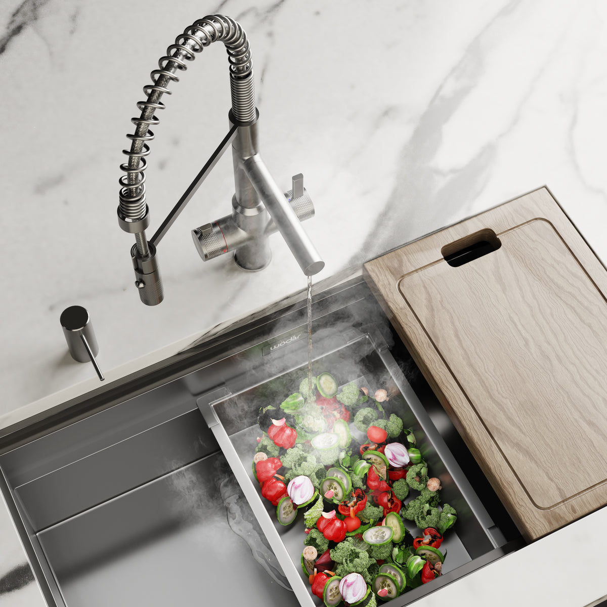 Pro Flex 3 in 1 Brushed Nickel Boiling Hot Water Tap