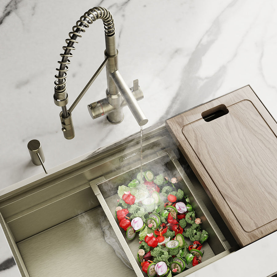 Wodar Integrated Soap Dispenser - Dark Brass