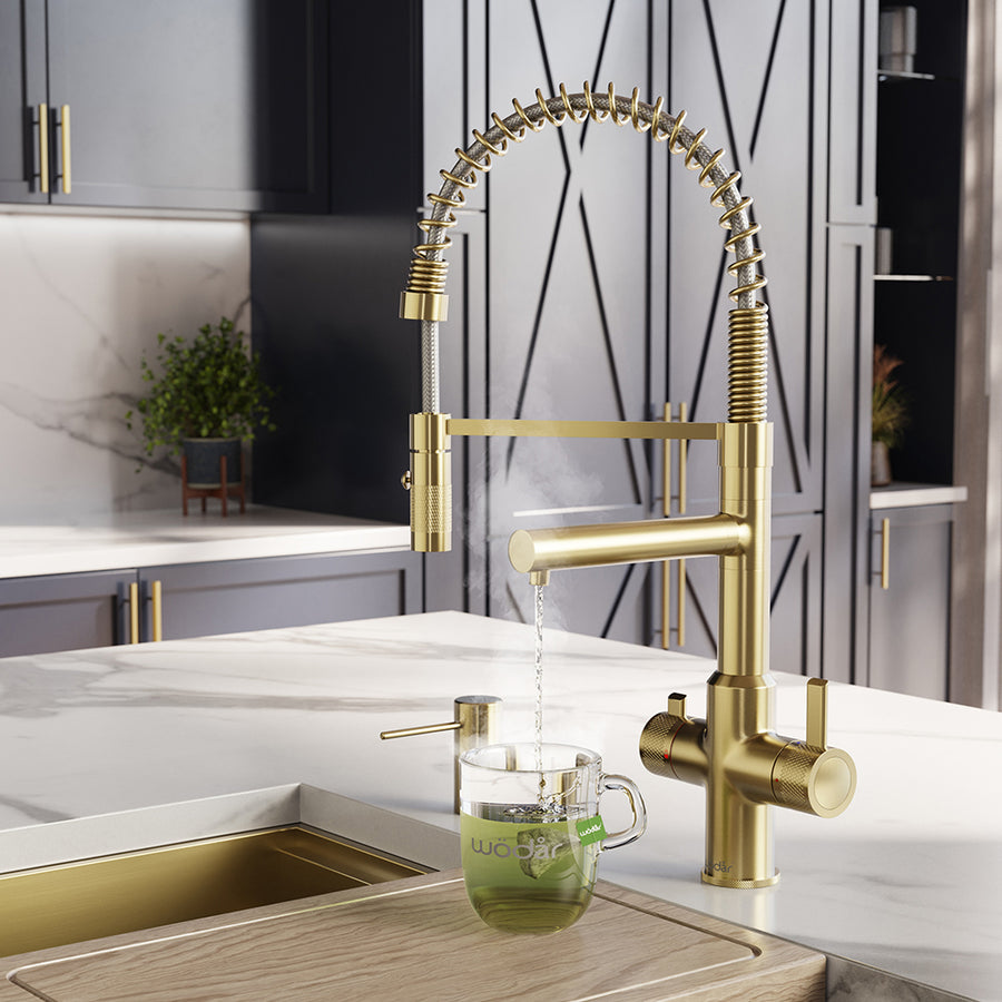 Pro Flex 3 in 1 Brushed Brass Boiling Hot Water Tap